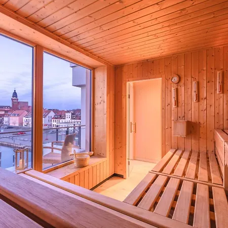 5 Sterne Apartment Anastasia In Der Hafenresidenz - Sauna Und Seeblick